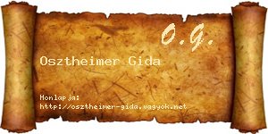 Osztheimer Gida névjegykártya